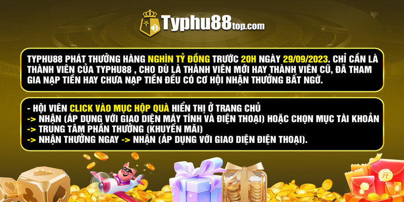 Thông tin khuyến mãi TYPHU88 phát thưởng khuyến mãi Trung Thu 8.888.000